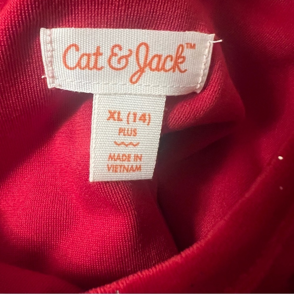 Cat & Jack Girls Red Velvet & Tulle  Dress - Size XL (14) Plus - Picture 5 of 6